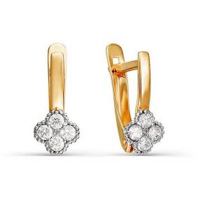 Золотые серьги КЮЗ Del'ta D124233 с фианитом D124233 фото