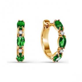 Золотые серьги КЮЗ Del'ta D124265 с фианитом D124265 фото