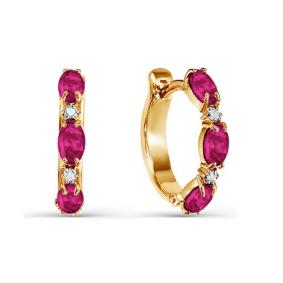 Золотые серьги КЮЗ Del'ta D124267 с фианитом D124267 фото