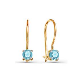 Золотые серьги КЮЗ Del'ta D124268 с фианитом D124268 фото