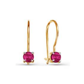 Золотые серьги КЮЗ Del'ta D124270 с фианитом D124270 фото