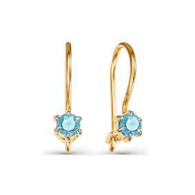 Золотые серьги КЮЗ Del'ta D124273 с фианитом D124273 фото