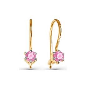 Золотые серьги КЮЗ Del'ta D124274 с фианитом D124274 фото