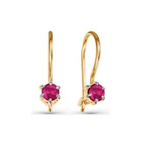 Золотые серьги КЮЗ Del'ta D124275 с фианитом D124275 фото