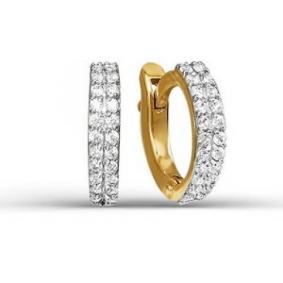 Золотые серьги КЮЗ Del'ta D124306 с фианитом D124306 фото