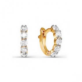 Золотые серьги КЮЗ Del'ta D124307 с фианитом D124307 фото