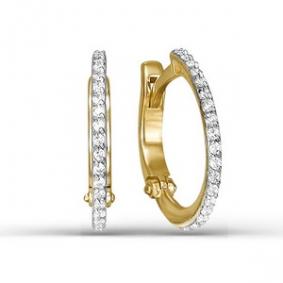 Золотые серьги КЮЗ Del'ta D124310 с фианитом D124310 фото