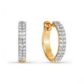 Золотые серьги КЮЗ Del'ta D124311 с фианитом D124311 фото