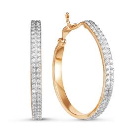 Золотые серьги КЮЗ Del'ta D124319 с фианитом D124319 фото