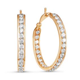 Золотые серьги КЮЗ Del'ta D124321 с фианитом D124321 фото