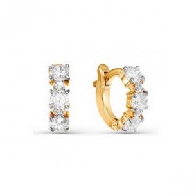 Золотые серьги КЮЗ Del'ta D124335 с фианитом D124335 фото