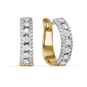 Золотые серьги КЮЗ Del'ta D124341 с фианитом D124341 фото