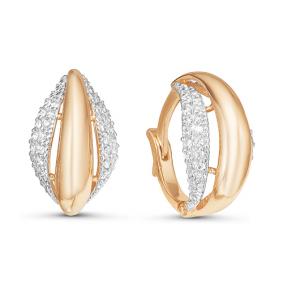 Золотые серьги КЮЗ Del'ta D124342 с фианитом D124342 фото