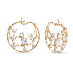 Золотые серьги КЮЗ Del'ta D124346 с фианитом D124346 фото