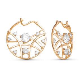 Золотые серьги КЮЗ Del'ta D124350 с фианитом D124350 фото