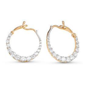 Золотые серьги КЮЗ Del'ta D124351 с фианитом D124351 фото