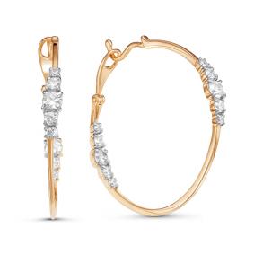 Золотые серьги КЮЗ Del'ta D124369 с фианитом D124369 фото