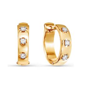 Золотые серьги КЮЗ Del'ta D124373 с фианитом D124373 фото