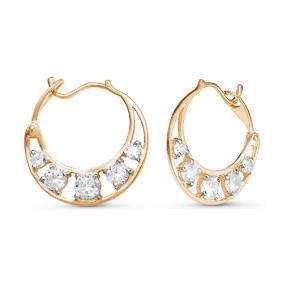 Золотые серьги КЮЗ Del'ta D124377 с фианитом D124377 фото