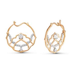 Золотые серьги КЮЗ Del'ta D124379 с фианитом D124379 фото