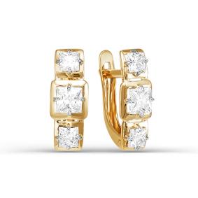 Золотые серьги КЮЗ Del'ta D124522 с фианитом D124522 фото