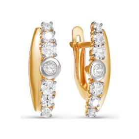 Золотые серьги КЮЗ Del'ta D124530 с фианитом D124530 фото