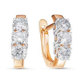 Золотые серьги КЮЗ Del'ta D124547 с фианитом D124547 фото