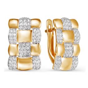 Золотые серьги КЮЗ Del'ta D124630 с фианитом D124630 фото