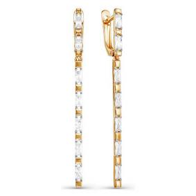 Золотые серьги КЮЗ Del'ta D124655 с фианитом D124655 фото