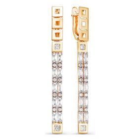 Золотые серьги КЮЗ Del'ta D124677 с фианитом D124677 фото