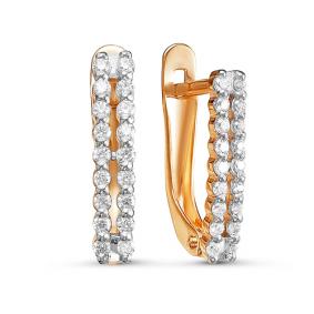 Золотые серьги КЮЗ Del'ta D124811 с фианитом D124811 фото