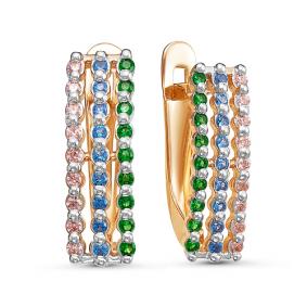 Золотые серьги КЮЗ Del'ta D124812 с фианитом D124812 фото