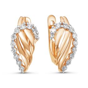 Золотые серьги КЮЗ Del'ta D124824 с фианитом D124824 фото