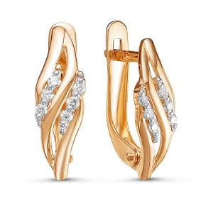 Золотые серьги КЮЗ Del'ta D124851 с фианитом D124851 фото