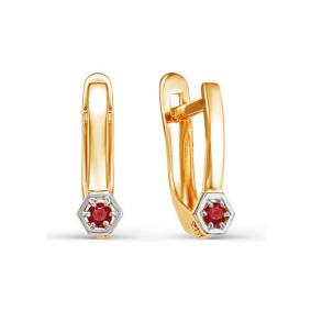 Золотые серьги КЮЗ Del'ta D124870 с фианитом D124870 фото