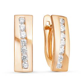 Золотые серьги КЮЗ Del'ta D124881 с фианитом D124881 фото