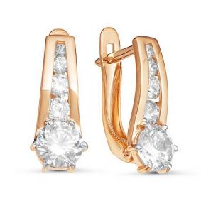 Золотые серьги КЮЗ Del'ta D124893 с фианитом D124893 фото