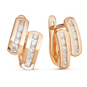 Золотые серьги КЮЗ Del'ta D124898 с фианитом D124898 фото