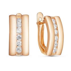 Золотые серьги КЮЗ Del'ta D124902 с фианитом D124902 фото