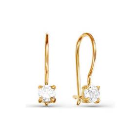 Золотые серьги КЮЗ Del'ta D124920 с фианитом D124920 фото