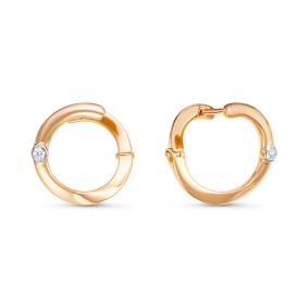 Золотые серьги КЮЗ Del'ta D124970 с фианитом D124970 фото