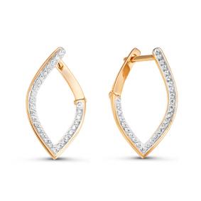 Золотые серьги КЮЗ Del'ta D124974 с фианитом D124974 фото