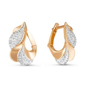 Золотые серьги КЮЗ Del'ta D124975 с фианитом D124975 фото