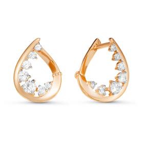 Золотые серьги КЮЗ Del'ta D124978 с фианитом D124978 фото