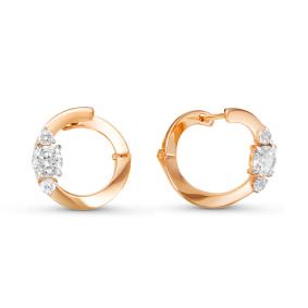 Золотые серьги КЮЗ Del'ta D124982 с фианитом D124982 фото