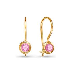 Золотые серьги КЮЗ Del'ta D125025 с фианитом D125025 фото