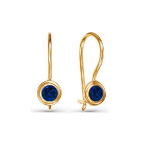 Золотые серьги КЮЗ Del'ta D125027 с фианитом D125027 фото