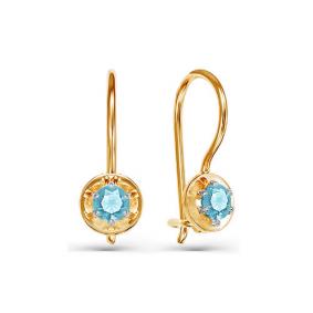 Золотые серьги КЮЗ Del'ta D125029 с фианитом D125029 фото