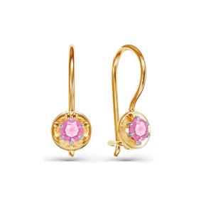 Золотые серьги КЮЗ Del'ta D125030 с фианитом D125030 фото