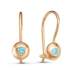 Золотые серьги КЮЗ Del'ta D125034 с фианитом D125034 фото